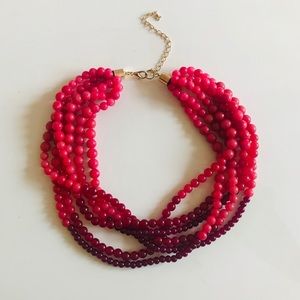 Ombré pearl necklace pink to burgundy